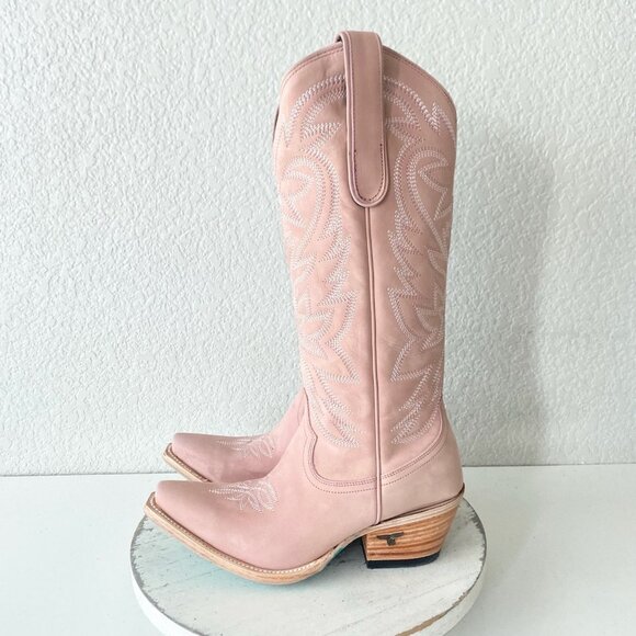 Lane SMOKESHOW Womens Cowboy Boots 7.5 Pink Leather Western Cowgirl Mid Calf - Picture 4 of 11